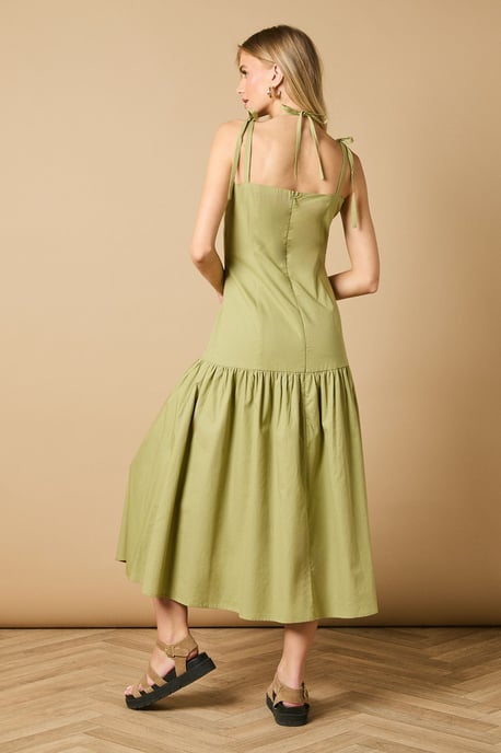 Cup Detial Halterneck Drop Hem Midaxi Dress - Image 4
