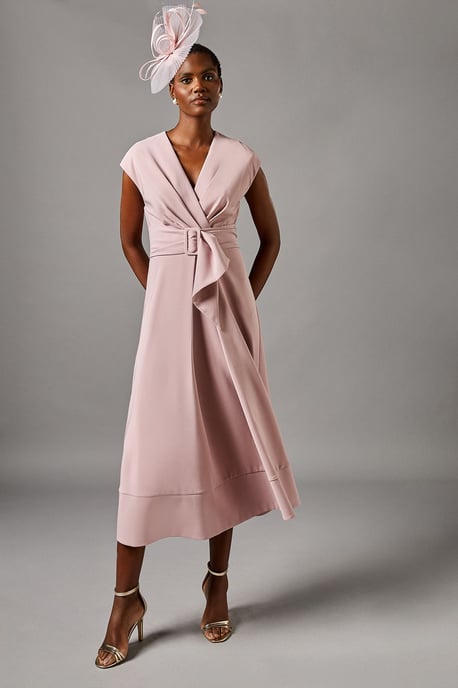 Belted Crepe Dress - Image 1