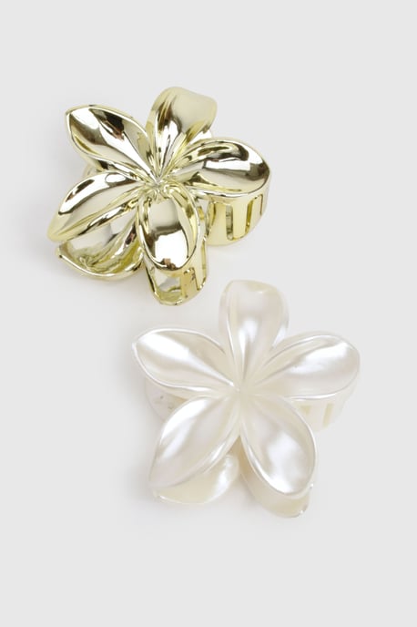 Large Flower Hair Claw Clip 2 Pack - Image 2