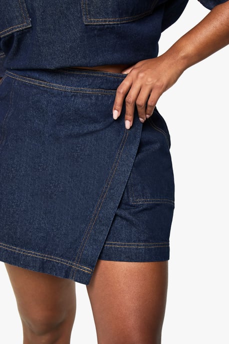 Plus Denim Wrap Skort - Image 4