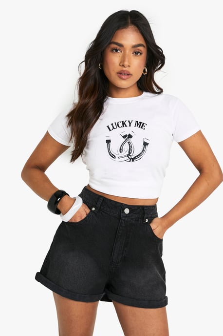 Petite Denim Mom Short - Image 1