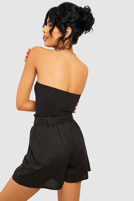 Tall Rattan Buckle Linen Look Tailored Shorts - Image 2