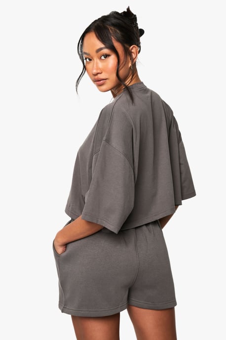 Boxy Crop T-shirt And Short Set - Image 2