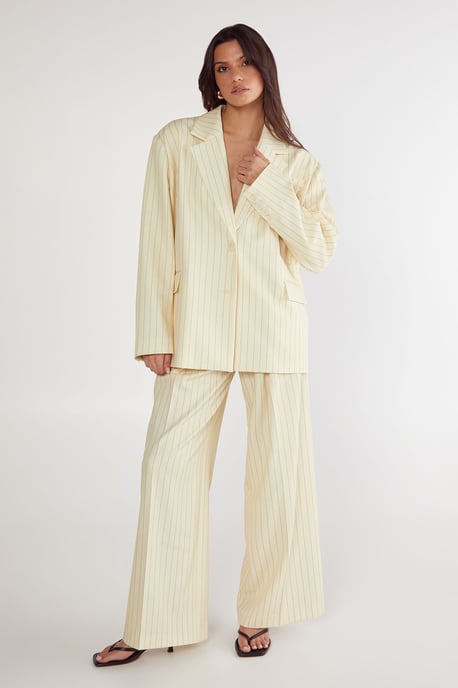 Butter Pinstripe Tailored Blazer - Image 3