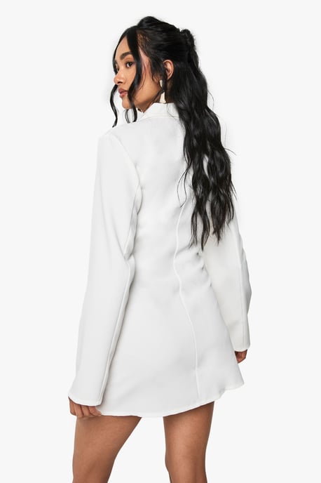Wrap Drape Front Tailored Blazer Dress - Image 2