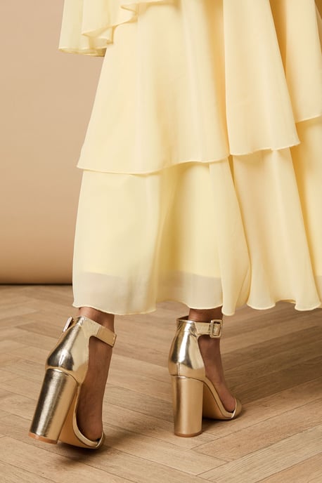 Milla Covered Buckle High Block Heel Sandals - Image 3