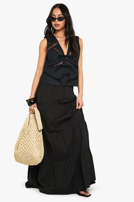 Lace Insert Tie Front Waistcoat - Image 3