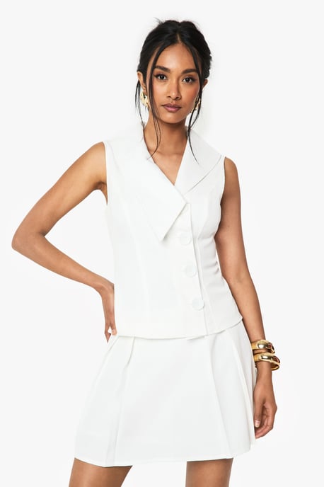 Collar Detail Tailored Waistcoat - Image 1
