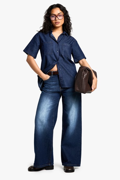 Chambray Denim Short Sleeve Shirt - Image 3