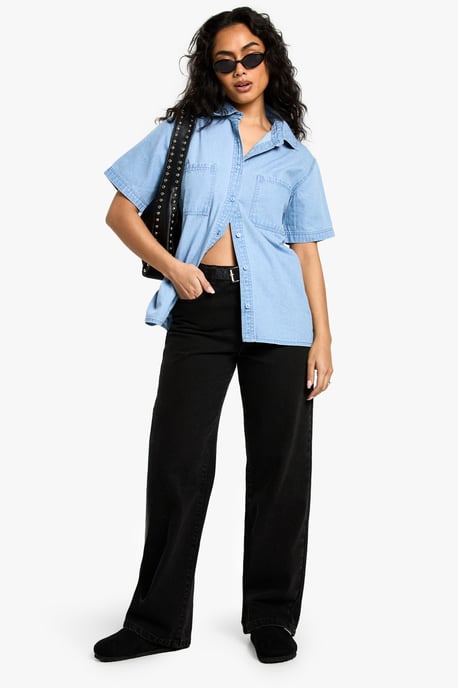 Chambray Denim Short Sleeve Shirt - Image 3