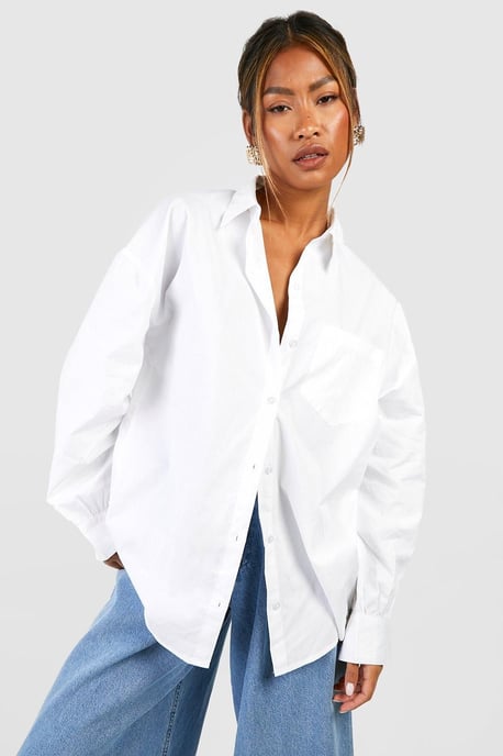 Boohoo Basics Oversized Cotton Poplin Shirt - Image 3