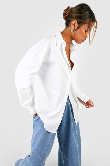 Boohoo Basics Oversized Cotton Poplin Shirt - Image 6