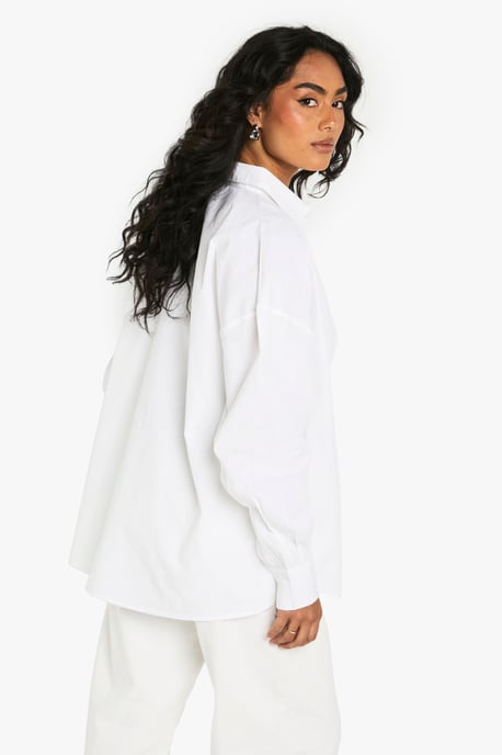 Boohoo Basics Oversized Cotton Poplin Shirt - Image 2