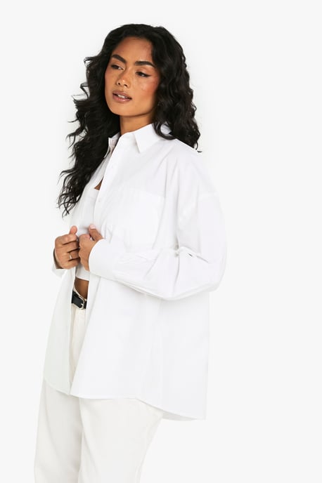 Boohoo Basics Oversized Cotton Poplin Shirt - Image 3
