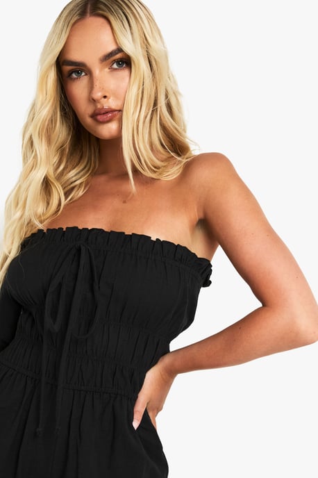 Cotton Blend Shirred Playsuit - Image 4