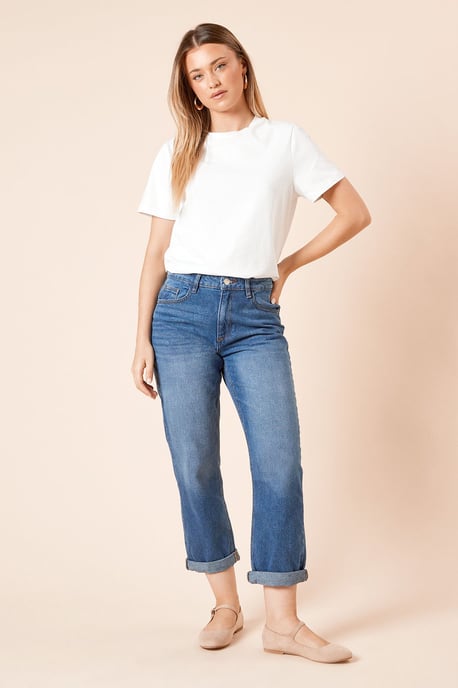 Boyfriends Ankle Grazer Fold Up Jeans - Image 1