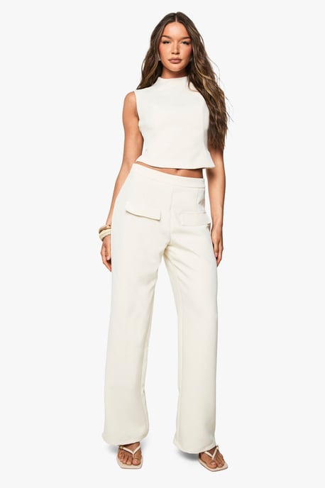 Woven Tailored Pocket Front Straight Leg Trouser - Image 3