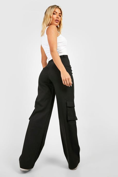 High Waisted Tailored Cargo Trousers - Image 2