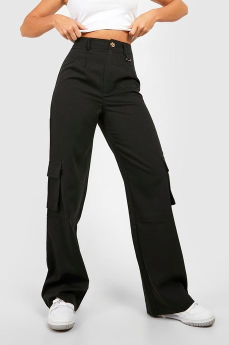 High Waisted Tailored Cargo Trousers - Image 4