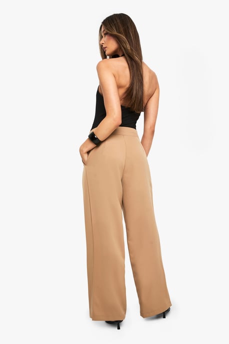 Woven Pleated Wide Leg Trousers - Image 2