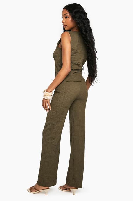 Textured Wide Leg Trouser - Image 2