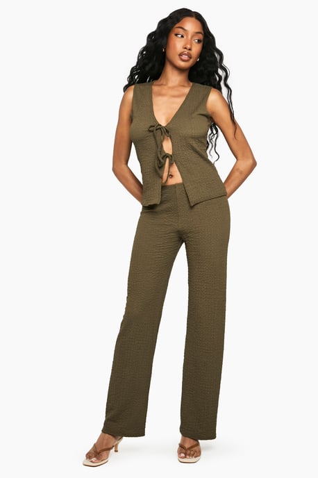 Textured Wide Leg Trouser - Image 3