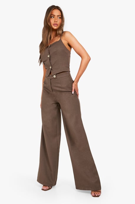Textured Wide Leg Trousers - Image 3