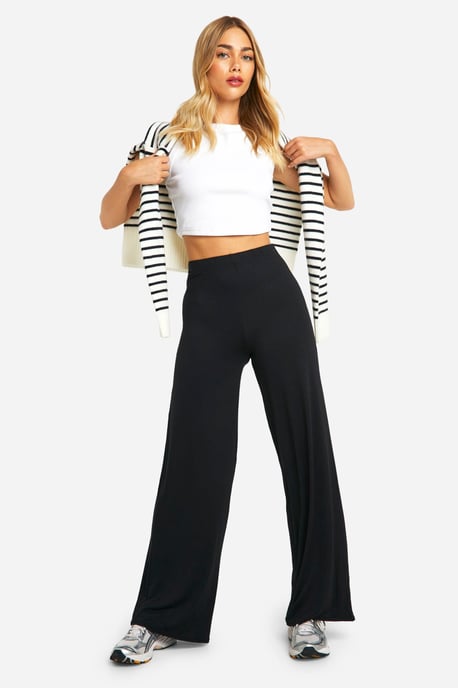 Everyday Jersey Wide Leg Trouser - Image 1