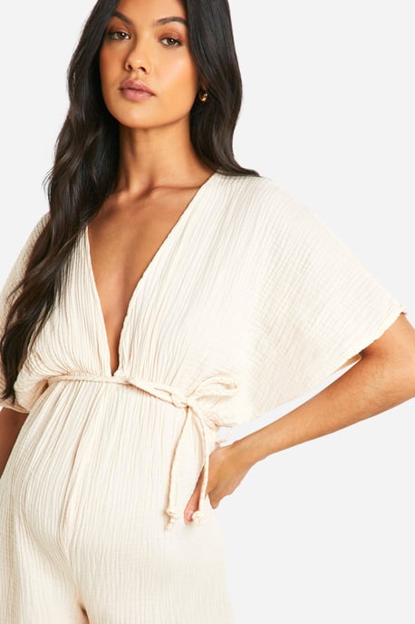 Maternity Rope Belted Wide Leg Jumpsuit - Image 4