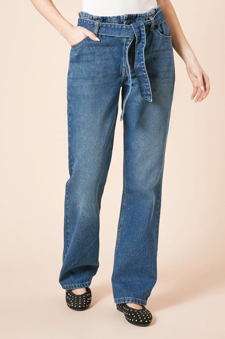 Tie Waist Paper Bag Jean - Image 2