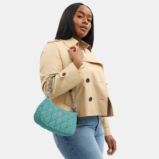 Teri Shoulder Bag in Colored Quilted Denim - Image 5