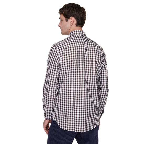 Burberry bomullspoplin mörkvinröd rutig skjorta - Image 3