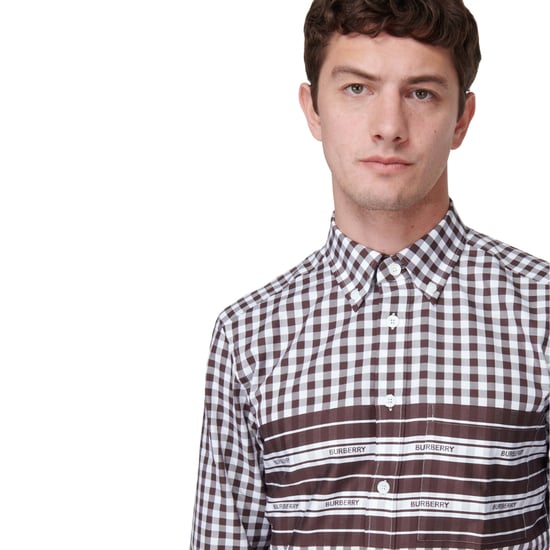 Burberry bomullspoplin mörkvinröd rutig skjorta - Image 4