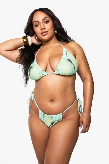 PLUS BUTTERFLY OVERSIZED PRINT TRIANGLE BIKINI - Image 1