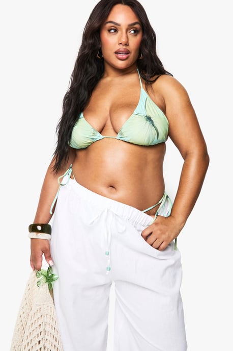 PLUS BUTTERFLY OVERSIZED PRINT TRIANGLE BIKINI - Image 3