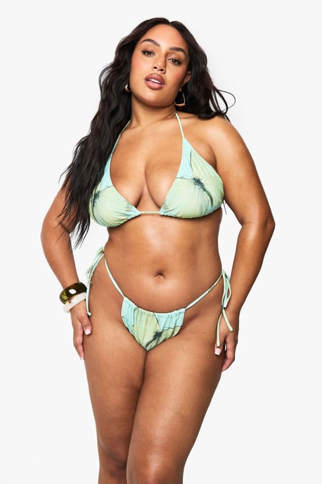 PLUS BUTTERFLY OVERSIZED PRINT TRIANGLE BIKINI - Image 4
