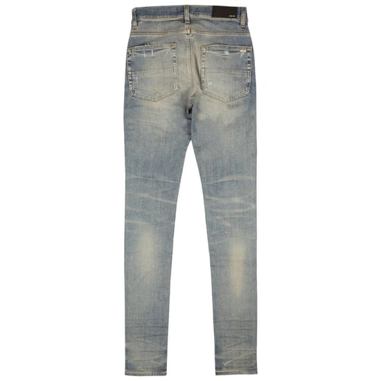 Amiri MX1 Neon Plaid Clay Indigo Blue Jeans - Image 2