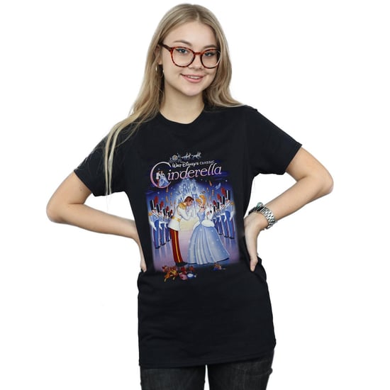 Disney Dam/kvinnor Cinderella Collage Poster Boyfriend T-shirt i bomull (Svart) - Image 2