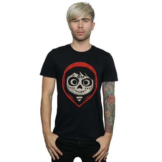 Disney Heren Coco Miguel Skelet Gezicht Hood T-Shirt (Zwart) - Image 2
