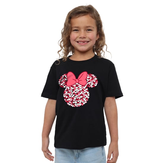 Disney Childrens/Kids Minnie Mouse Heart Ears Silhouette Valentine`s Day T-Shirt (Black) - Image 5