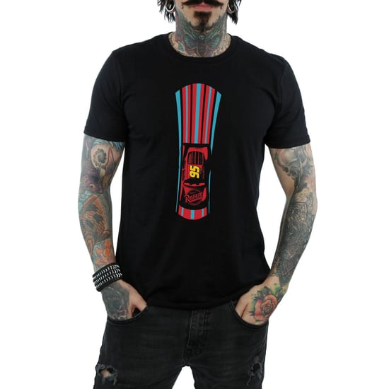 Disney Heren Cars Bliksem McQueen Strepen T-Shirt (Zwart) - Image 3