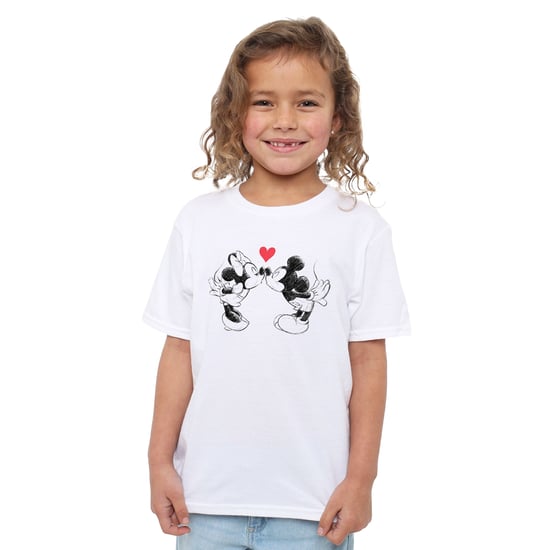 Disney Kinderen/Kinderen Mickey & Minnie Mouse Kiss Sketch Valentijnsdag T-Shirt (Wit) - Image 5