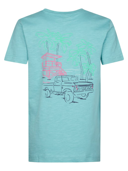 Petrol Industries - Jongens Backprint T-shirt Tealshore - Groen - Image 2