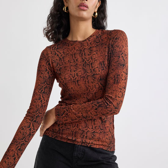 Dames Nobodys Child Spencer Dierenprint Langemouwen Top in Kastanje - Image 3