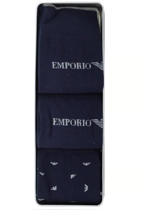 Emporio Armani Mens Navy 3 Pack Socks - Image 3