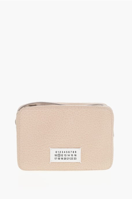 MM11 Textured Leather 5A Crossbody Bag with Canvas Detail in Pink - Image 1