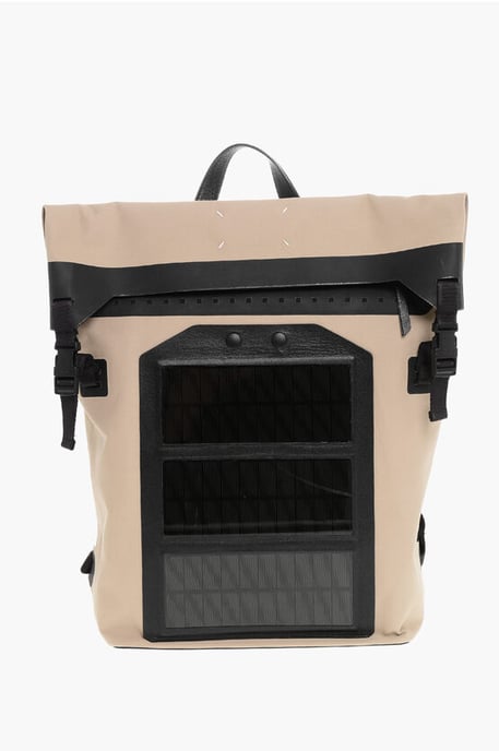 Oprolbare MACKINTOSH-rugzak met geïntegreerd zonnepaneel in beige - Image 1