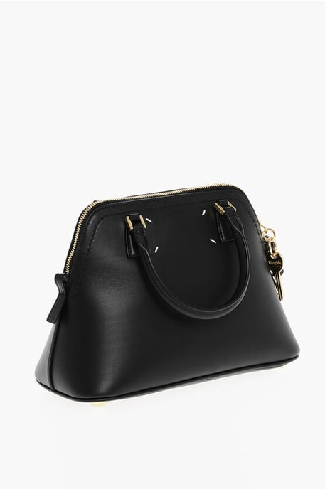 MM11 Leather 5AC Handbag with Removable Shoulder Strap in Black - Image 2