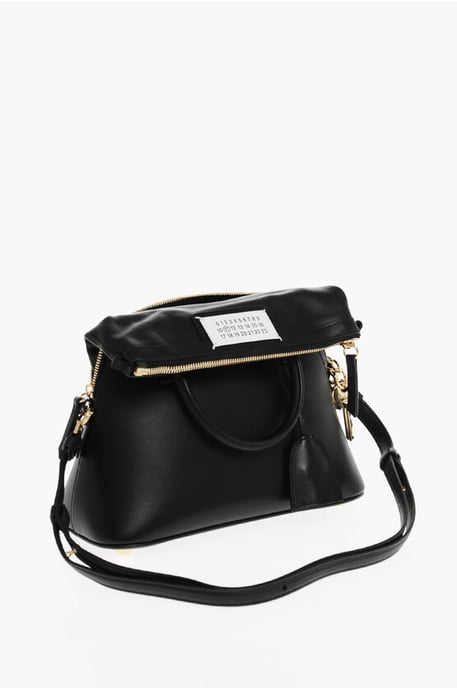 MM11 Leather 5AC Handbag with Removable Shoulder Strap in Black - Image 3
