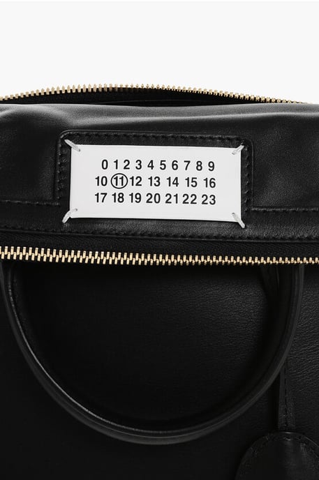 MM11 Leather 5AC Handbag with Removable Shoulder Strap in Black - Image 4